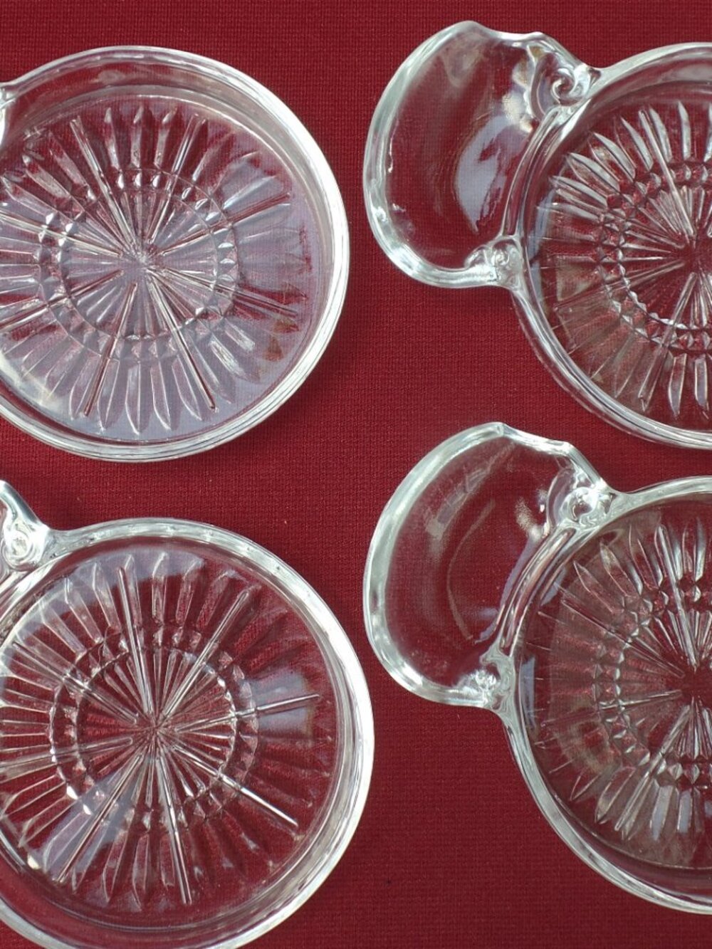 Set of 4 NIB Fostoria Coasters with Spoon or Cigarette Rest